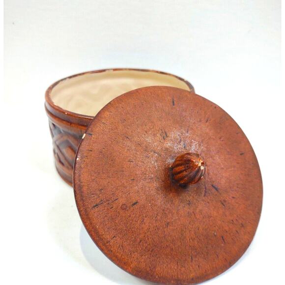 Vintage Round Ceramic Lidded Trinket Box Candy Dish Rare 1995 Terragrafics Inc - Picture 7 of 9